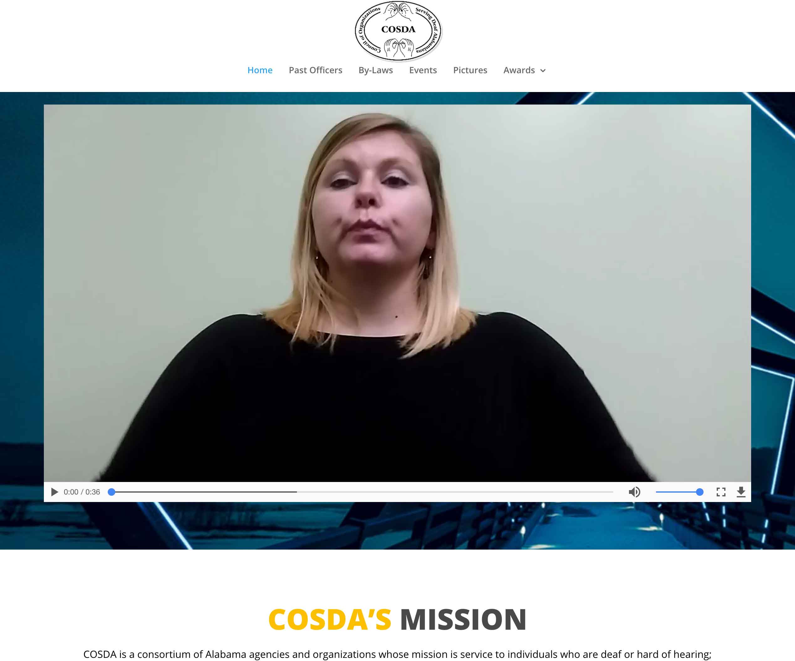Snapshot of COSDA Website